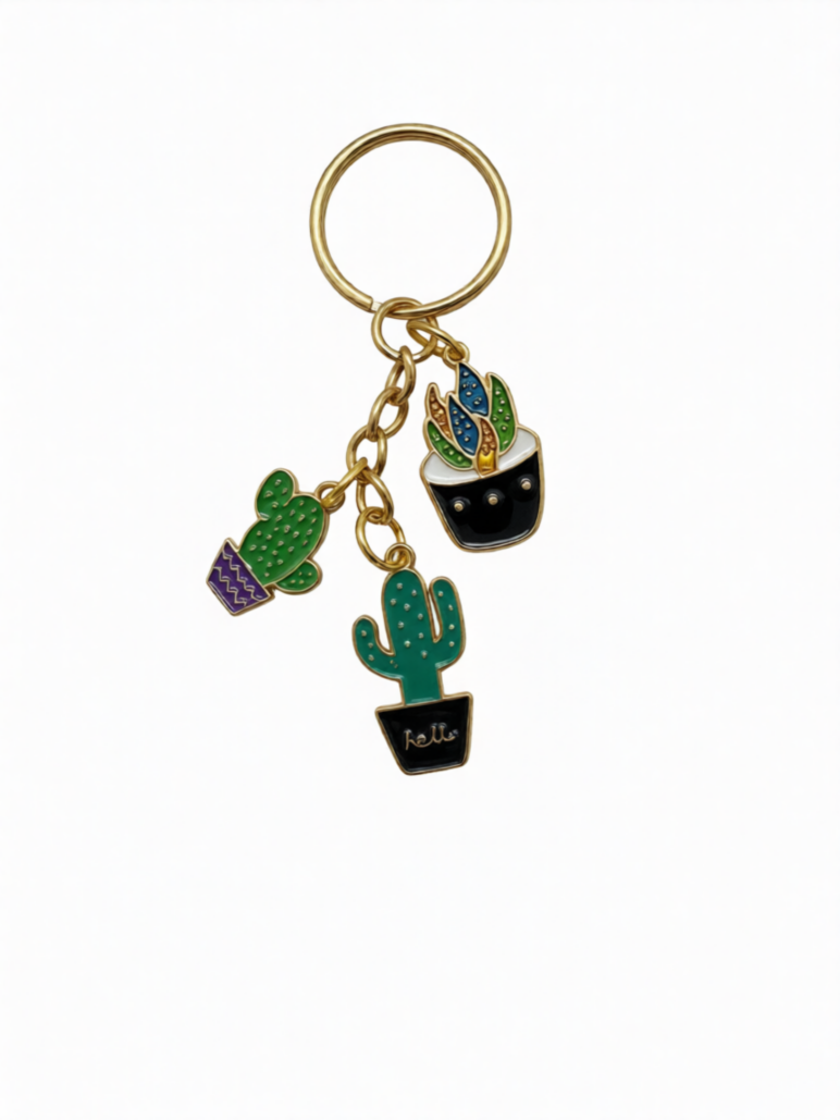 Succulent Charm Key Rings