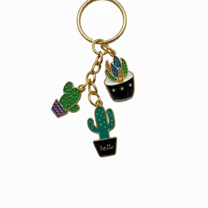 Succulent Charm Key Rings
