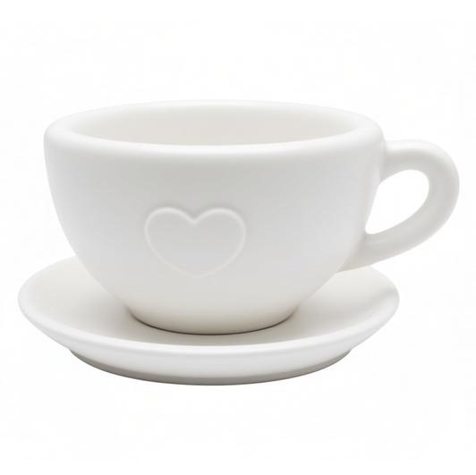Tea Cup Pot with Saucer